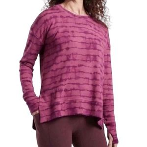 Athleta Coaster Luxe Printed Sweatshirt, Tahiti Vintage Plum size medium